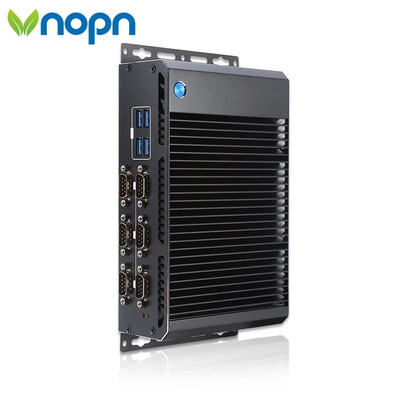 Vnopn 6COM 2HD-MI 2LAN безвентиляторный Pentium 4405U Core i3 i5 i7 промышленный din-рейка встроенный мини ПК