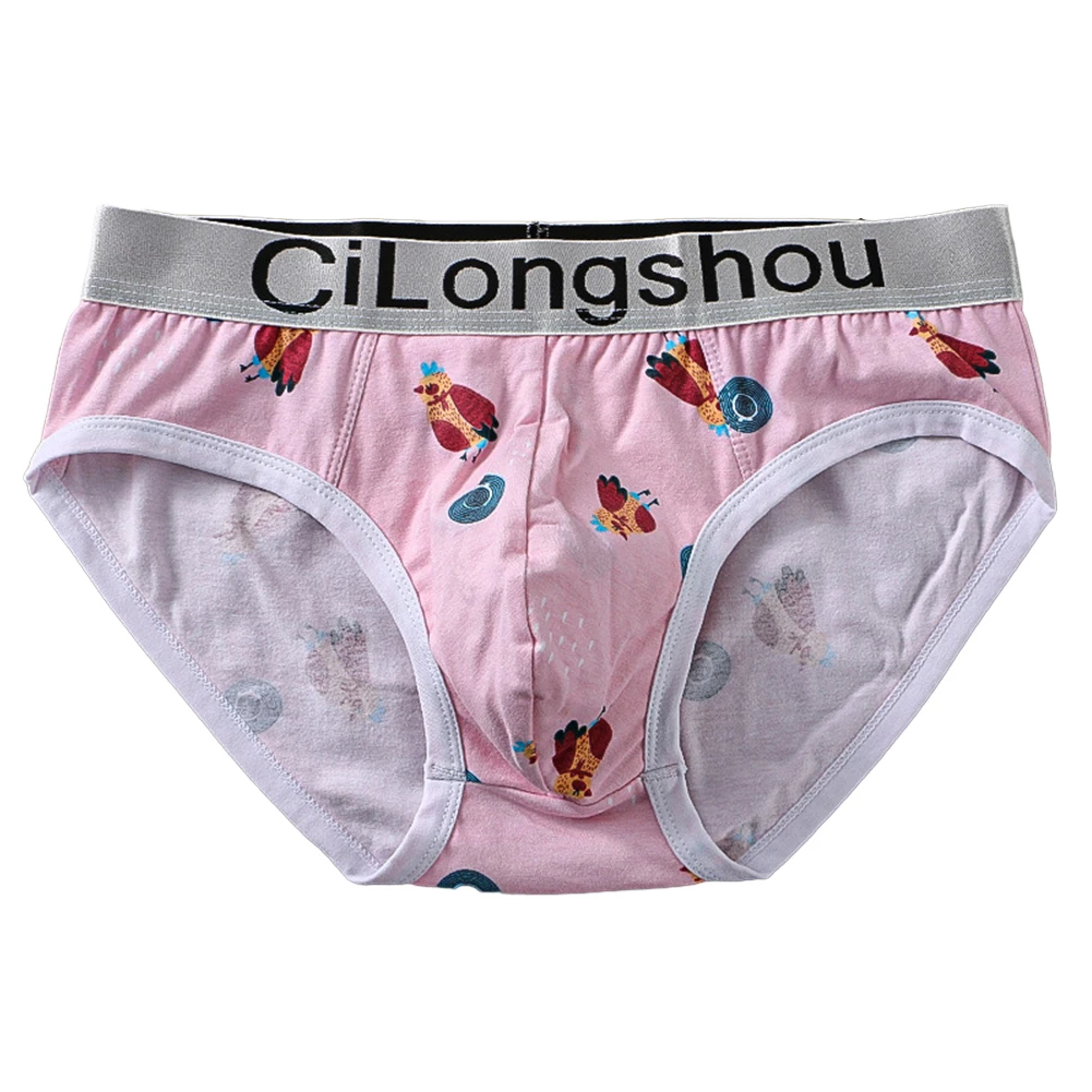 Mens New Gay Cotton Underwear Breathable Soft Underpants Bulge Pouch Print Briefs Seamless Lingerie CottonMen Bulge Pouch Briefs
