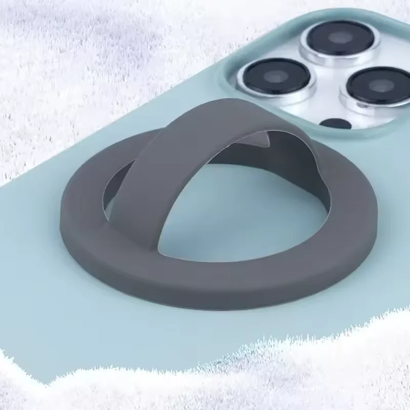 Pegangan Ponsel Silikon Magnetik Nyaman Bentuk Lingkaran untuk MagSafe, Daya Cengkeram Kuat untuk iPhone 17 16 15/14/13 Android