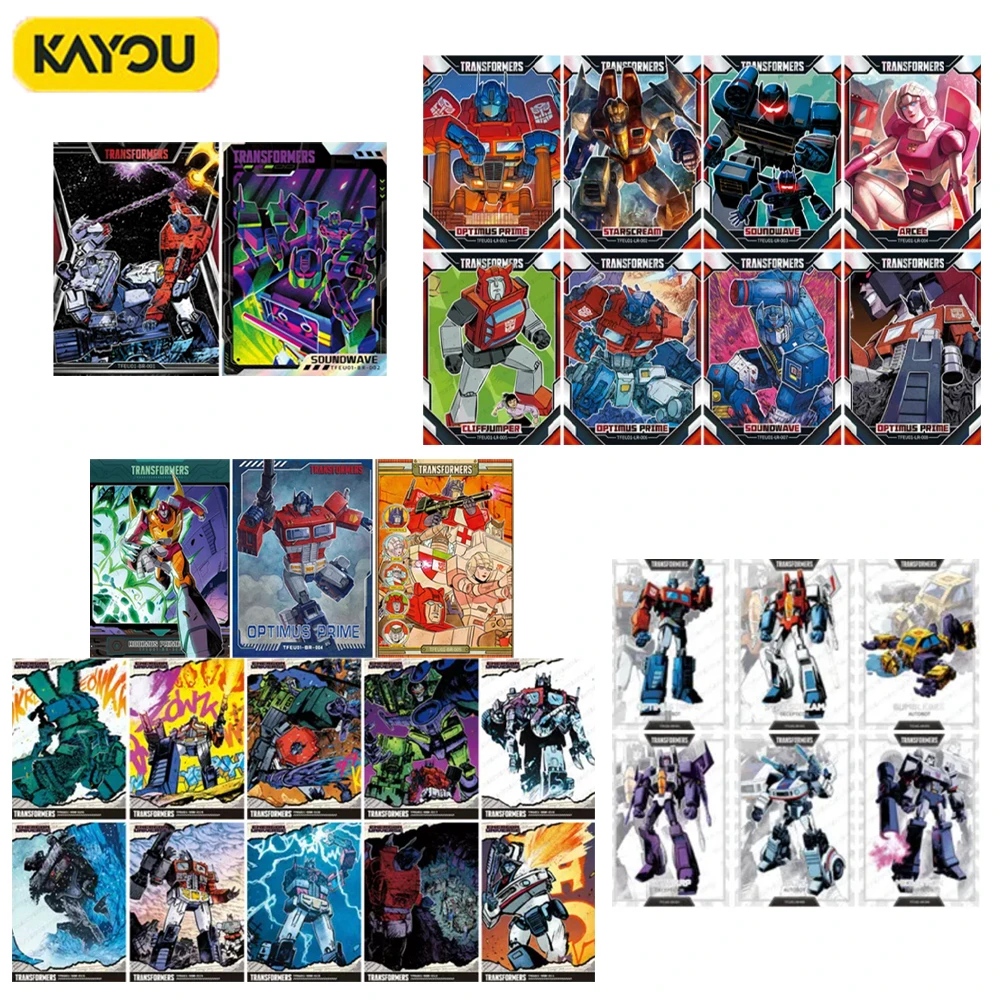 Single Rare KAYOU Transformers Wave1 Card OR Group Foil WR Optimus Prime Puzzle LR Megatron Limited Shiny Collectible Card view 2