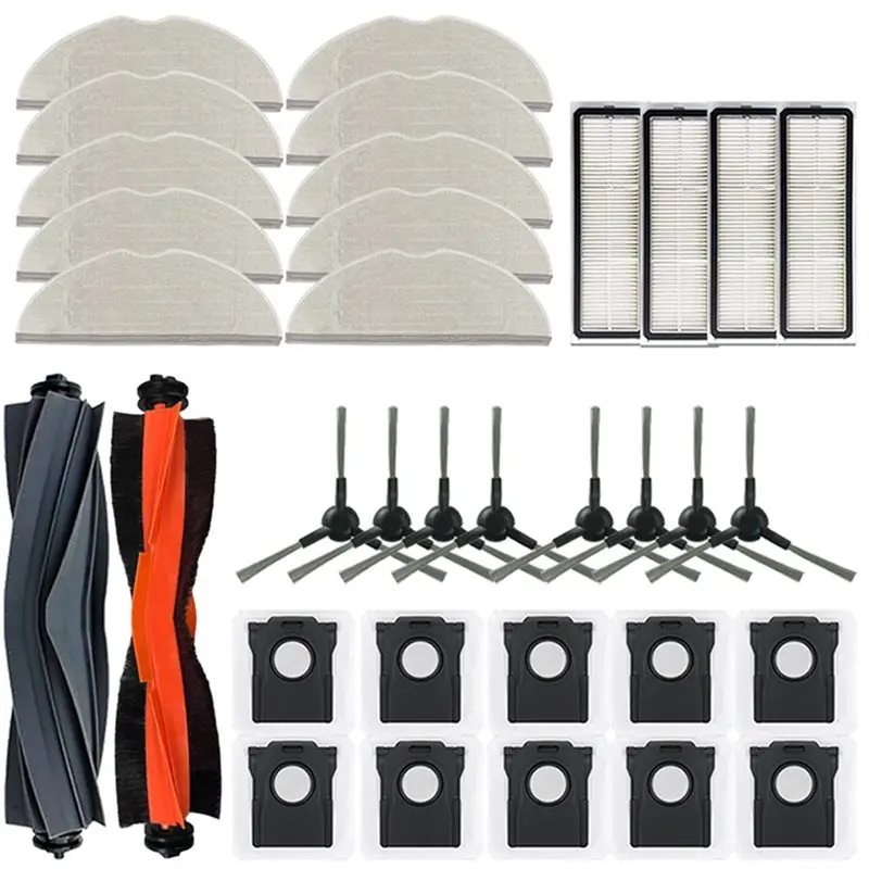 

ASWUT-For Dreame Mova S10/Mova S10 Plus Robot Vacuum Accessories- Dust Bags, Mop Cloths, Main& Side Brush, Filters(34Pcs)