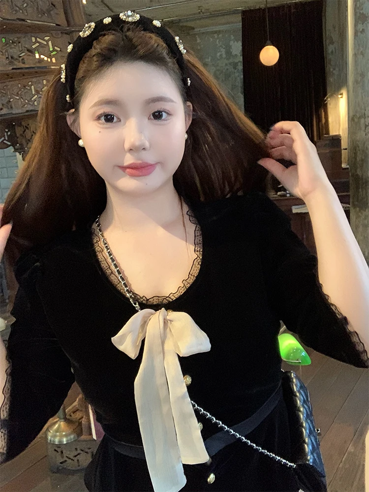 

Velvet Outerwear Women's plus Size Spring 2026 New Sle Court Lady Slimming Coat Large Size Top Ele Faionable