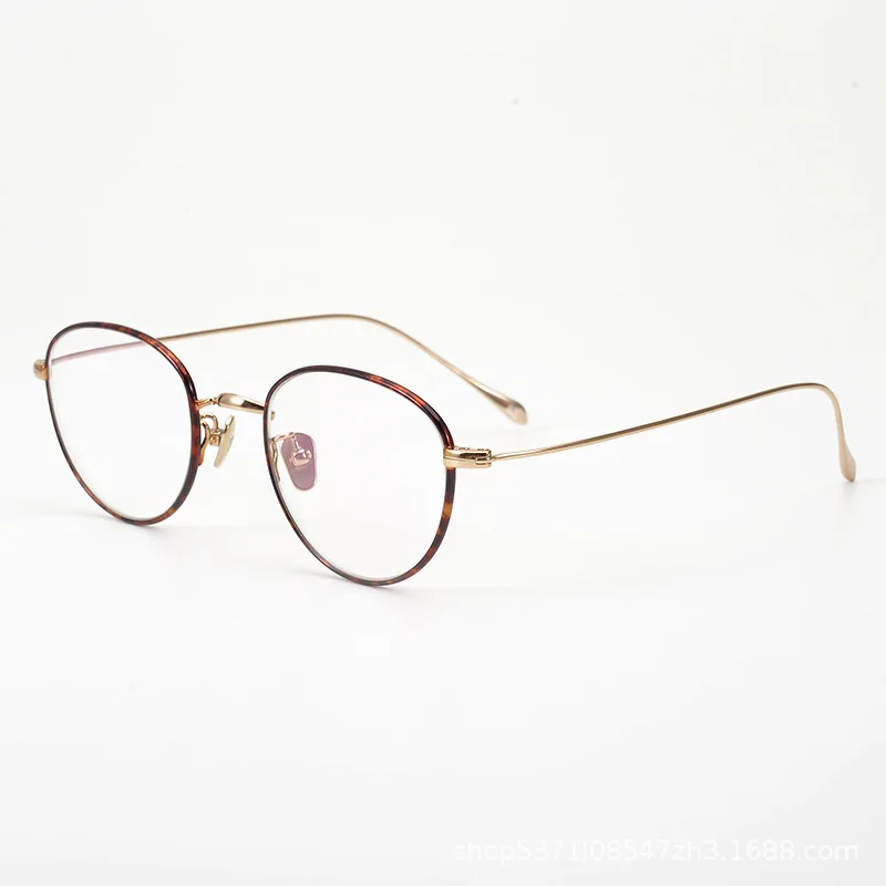 

Japanese single niche literary and artistic thin-edged gold wire glasses, ultra-light all-titanium retro elegant trendy glasses