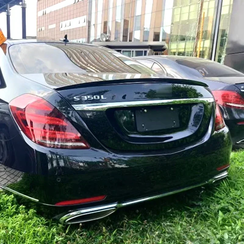 New! W222 Spoiler for Benz S400 Tail Fin S Class S320 500 600 2013-2020 Car Rear Wing ABS Plastic Accessories