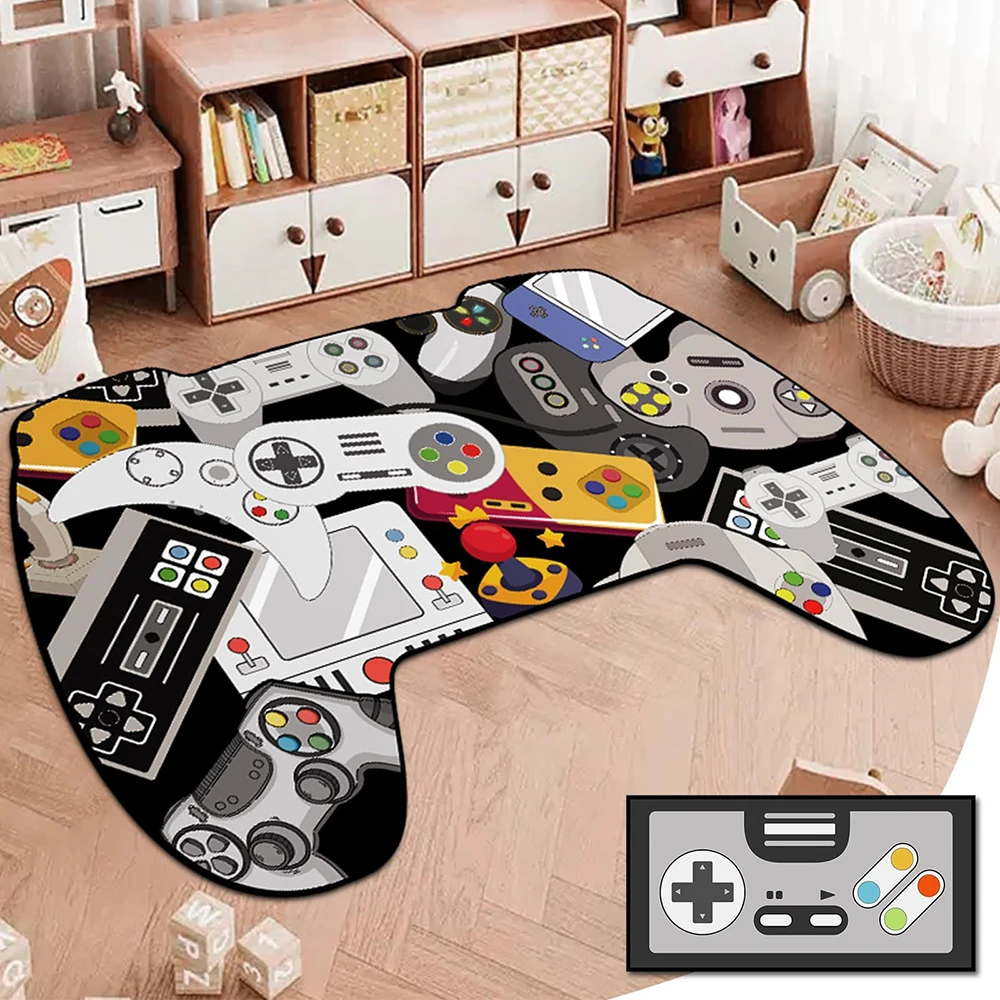 Creative Kawaii Area Rugs Game Controller Painted Gamepad Carpet for Teenagers Bedroom Game Player Room Game enthusiast,Etc.