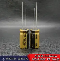 30 teile/los japanische original nichicon fw 100v 100uf gold audio elektrolyt kondensator 10*20mm versand kostenfrei