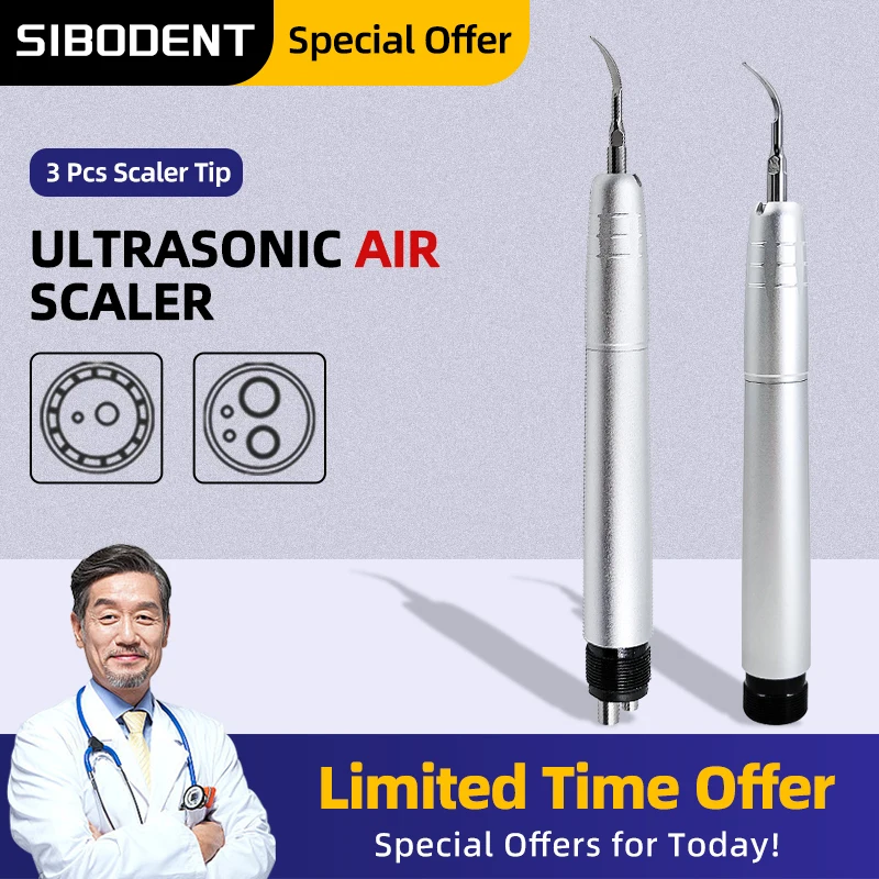 

2Holes/4 Holes Dental Ultrasonic Air Scaler Handpiece 3 Tips Air Scaling Polishin Tools Teeth Whitening Cleaner