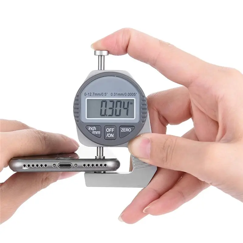 2025 Hot Style Small Head Digital Thickness Gauge 0.5Inch/12.7Mm,0.0005Inch/0.01Mm LCD Display Inch/Mm Conversion Functionality