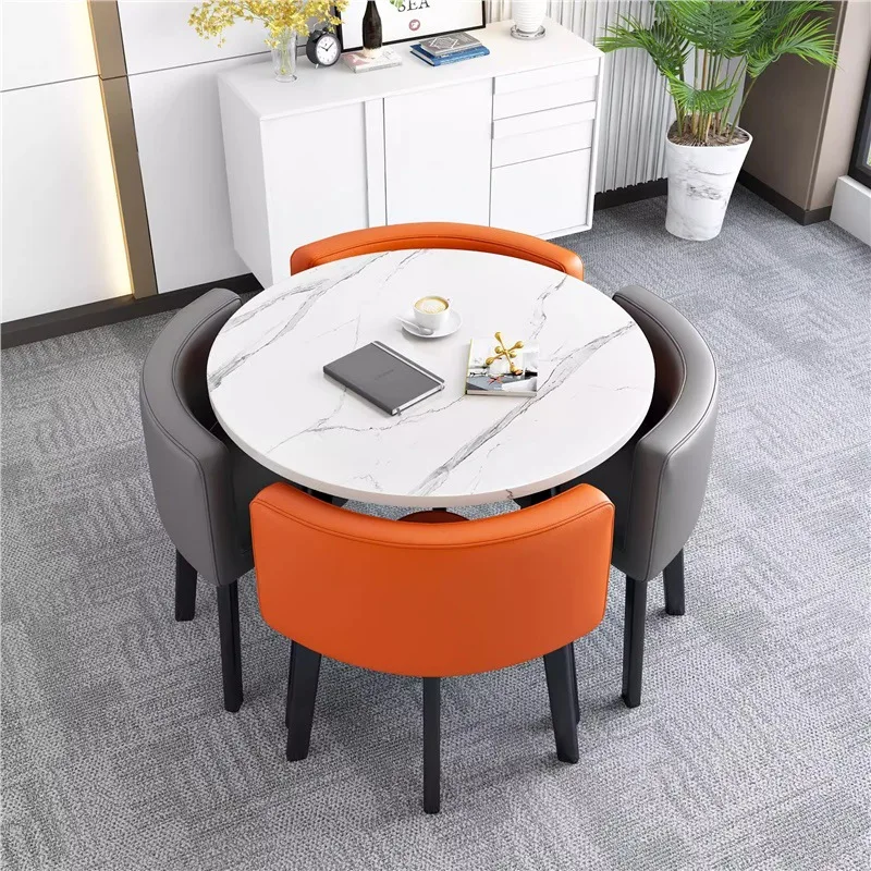 Reception table and chair combination store meeting table and chair office one table and four chairs for negotiation