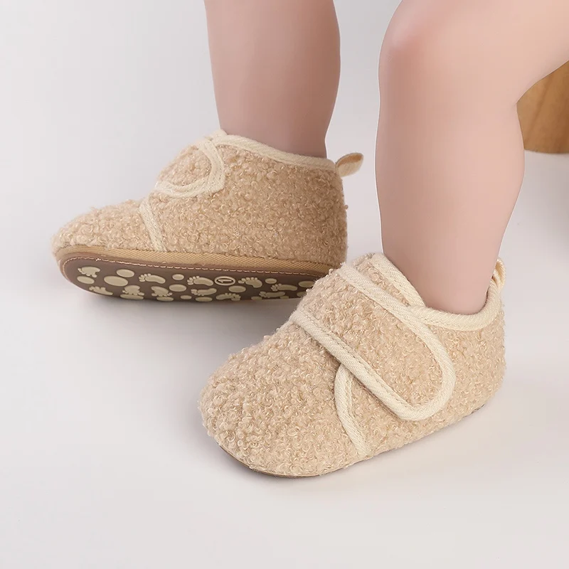 Baby Shoes Fashion Plush Cotton Children First Steps Walkers Thickened Winter Autumn Warm Boy Shoes Kids Soft Footwear 0-2 Years