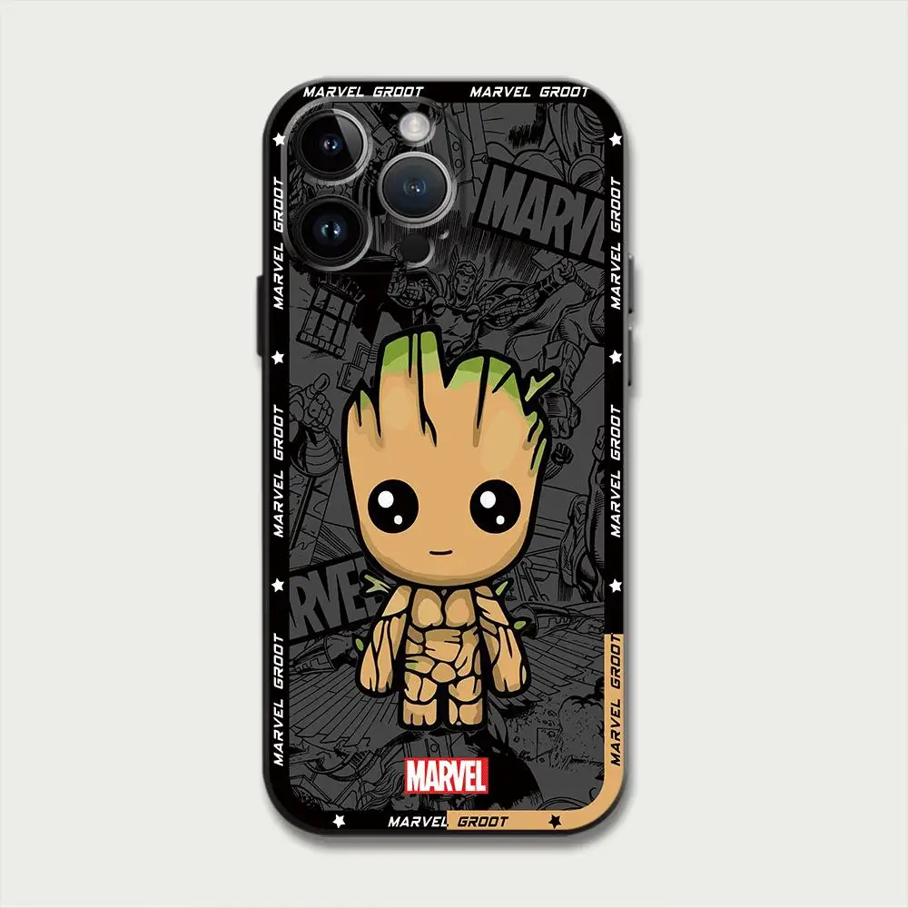 Marvel Spiderman Groot Phone Case for Apple iPhone 15 Pro Max 14 11 Pro Max 13 12 MINI XR XS MAX X 8 7 Plus SE TPU Soft Cartoon