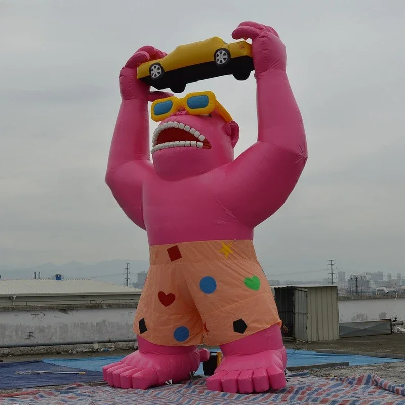 

Inflatable Gorilla Wholesale Price Custom Huge pink Gorilla kingkong Balloon For car Advertising