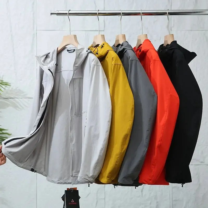 

Новое летнее мужское уличное мягкое пальто ell Jaet, водонепроницаемое дышащее пальто с капюшоном, модное молодежное пальто с подставкой, весна-осень