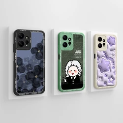 For Xiaomi Redmi Note 12 4G Case Pretty Flower Cartoons Style Pattern Liquid Silicone Shell For Redmi Note12 5G New Design Funda