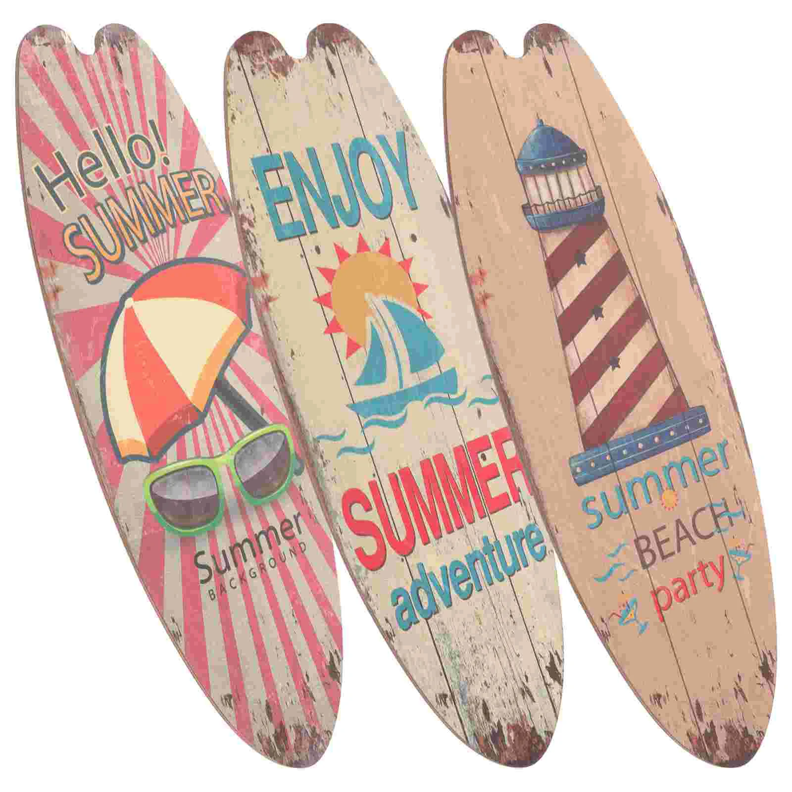 

Beach Theme Surfboard Colorful Hanging Decoration Home Adornment Wood Sign Wall