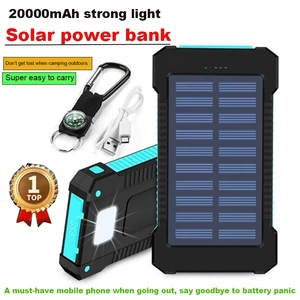 For Xiaomi Carboad Portatil 20000mah Solar Charger With Cord Compass Outdoor Battery Outdoor Mobile Power Source 8 Main Sales Power Bank Solar Energy - №7