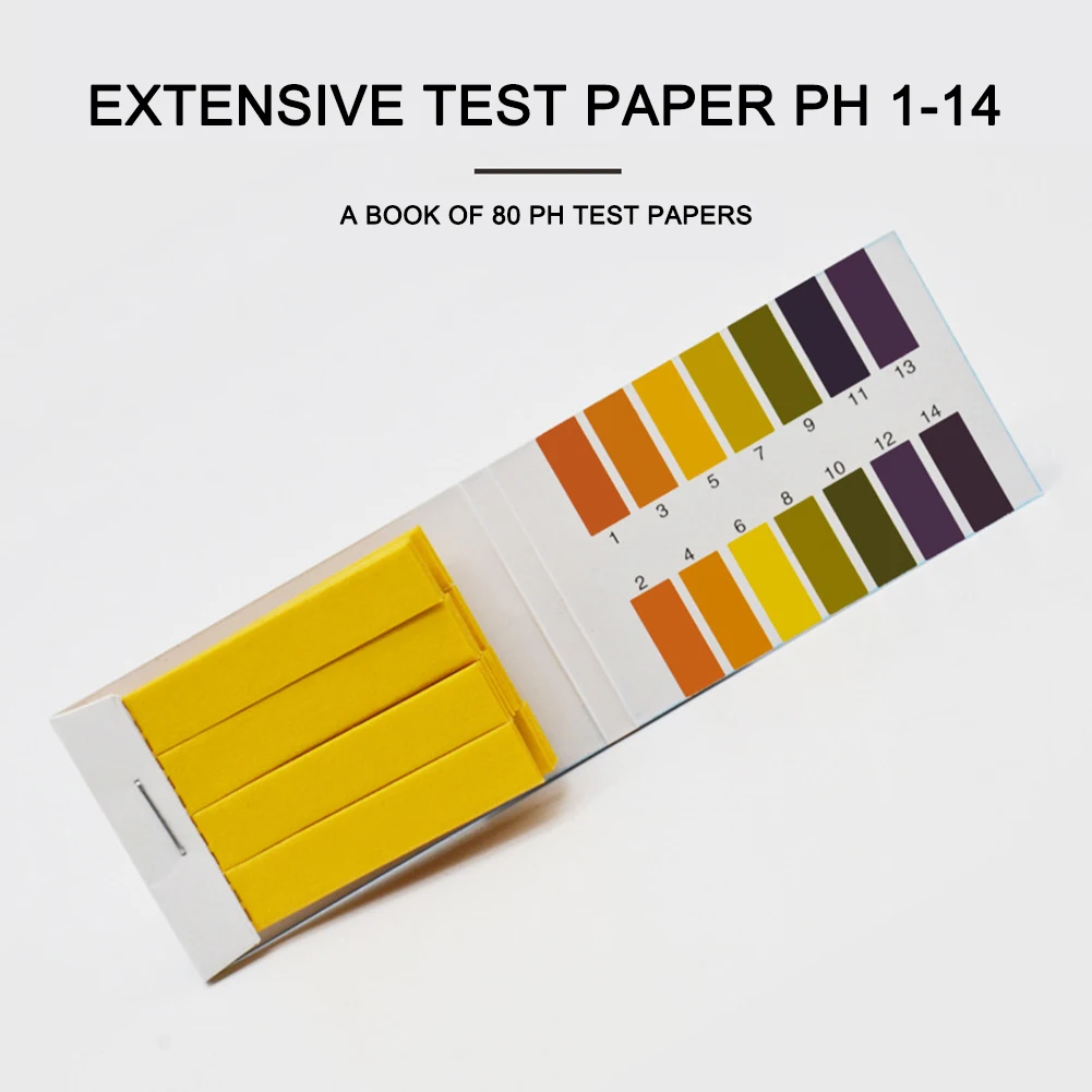 80 Pcs PH Litmus Paper with Comparison Chart PH Indicator Test Strips Precision PH Test Papers Professional for Water Urine Soil