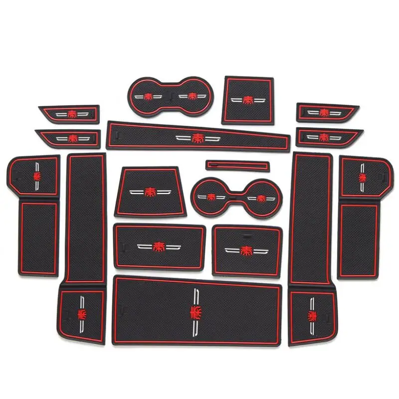 Door Groove Mat Car Gate Slot Pad Cup Mat Armrest Storage Pad For BYD Qin Automatic Transmission EV 2019