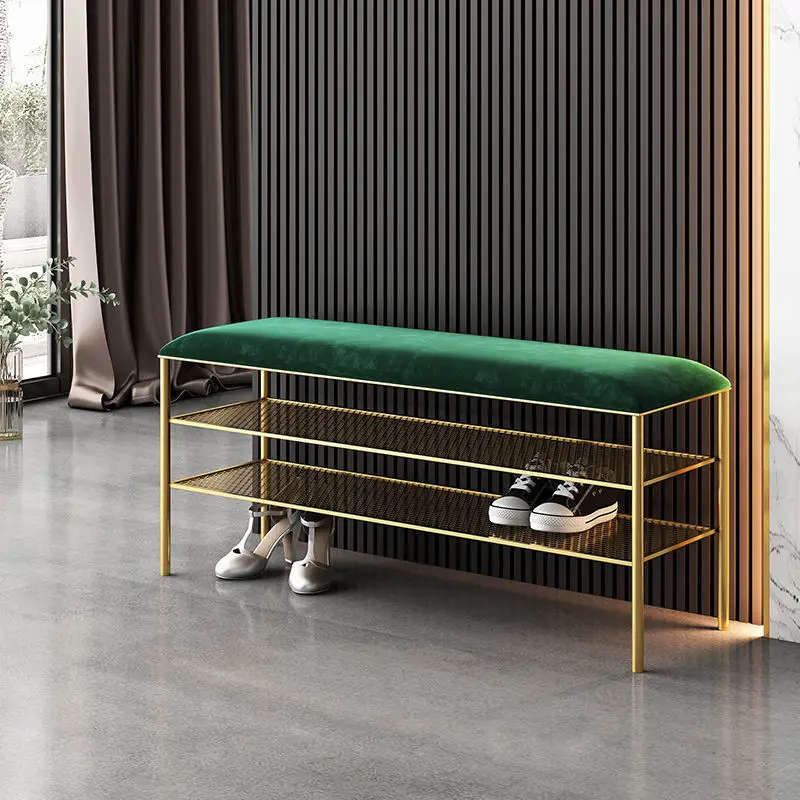 Shoe-Changing Stool Shoe Bench Shoe Rack Home Sitting For a Long Time Without Tiredness Metal Shoe Rack Muebles