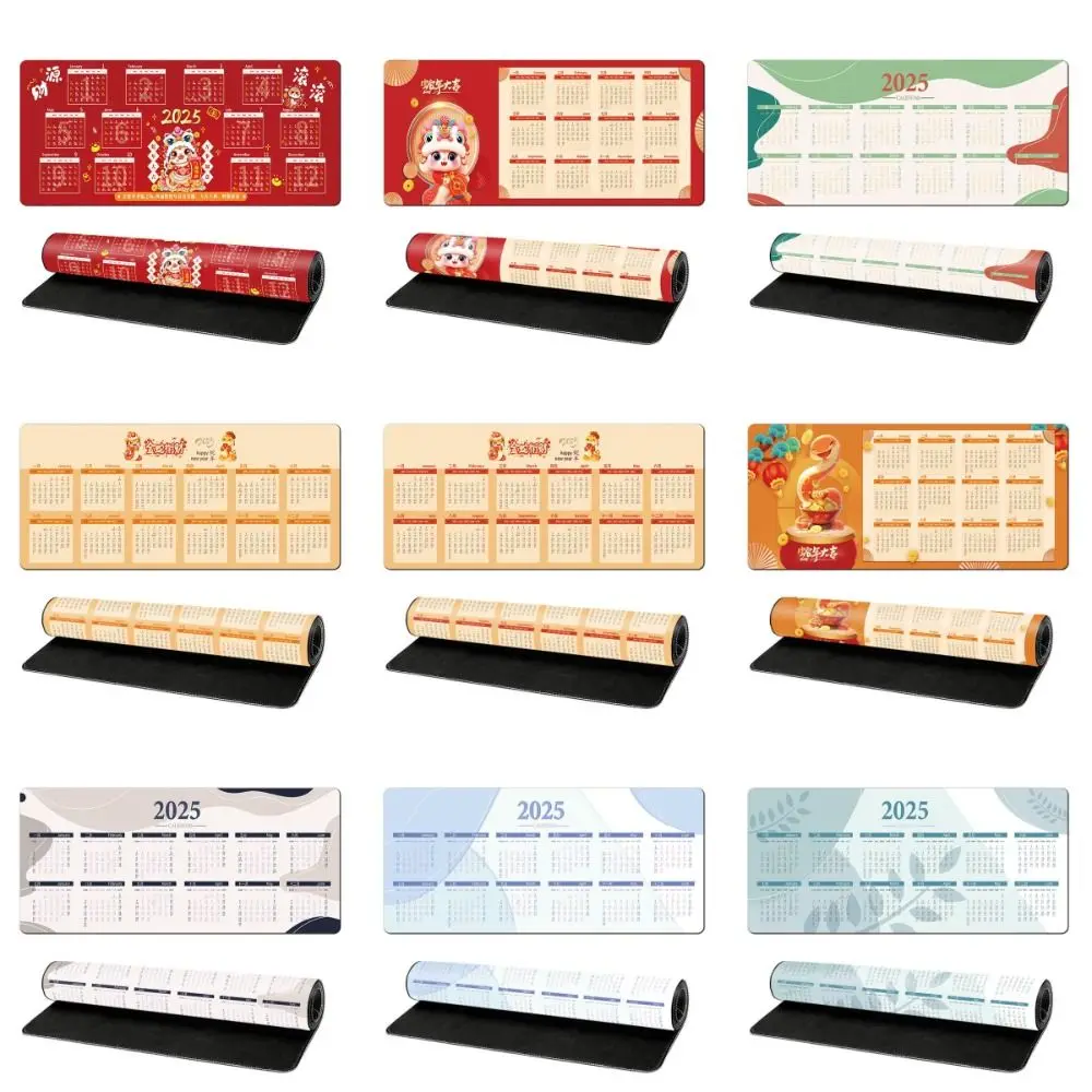 Creative 2025 Calendar Mouse Pad Stitched Edge 80x30cm 90x40cm Gaming Mouse Pad Large Size Desk Protector Keyboard Mats