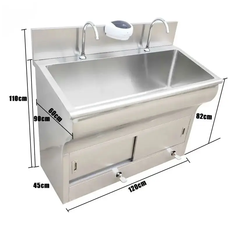 Foshan factory foot pedal sink 304 stainless steel medical surgical operating room washing sink hospital use
