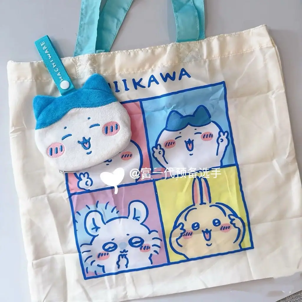 

Usagi Chiikawas Tote Bag Cute Cartoon Foldable Handbag Lightweight Reusable Shopping Bag for Daily Travel Grocery Use Gift Toys