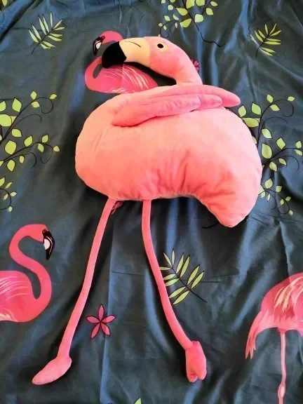 

Very Cute Soft 110cm Flamingo Stuffed Plush Toy Simulation pink Bird animal doll sofa car room decor ornament Pillow kids gift