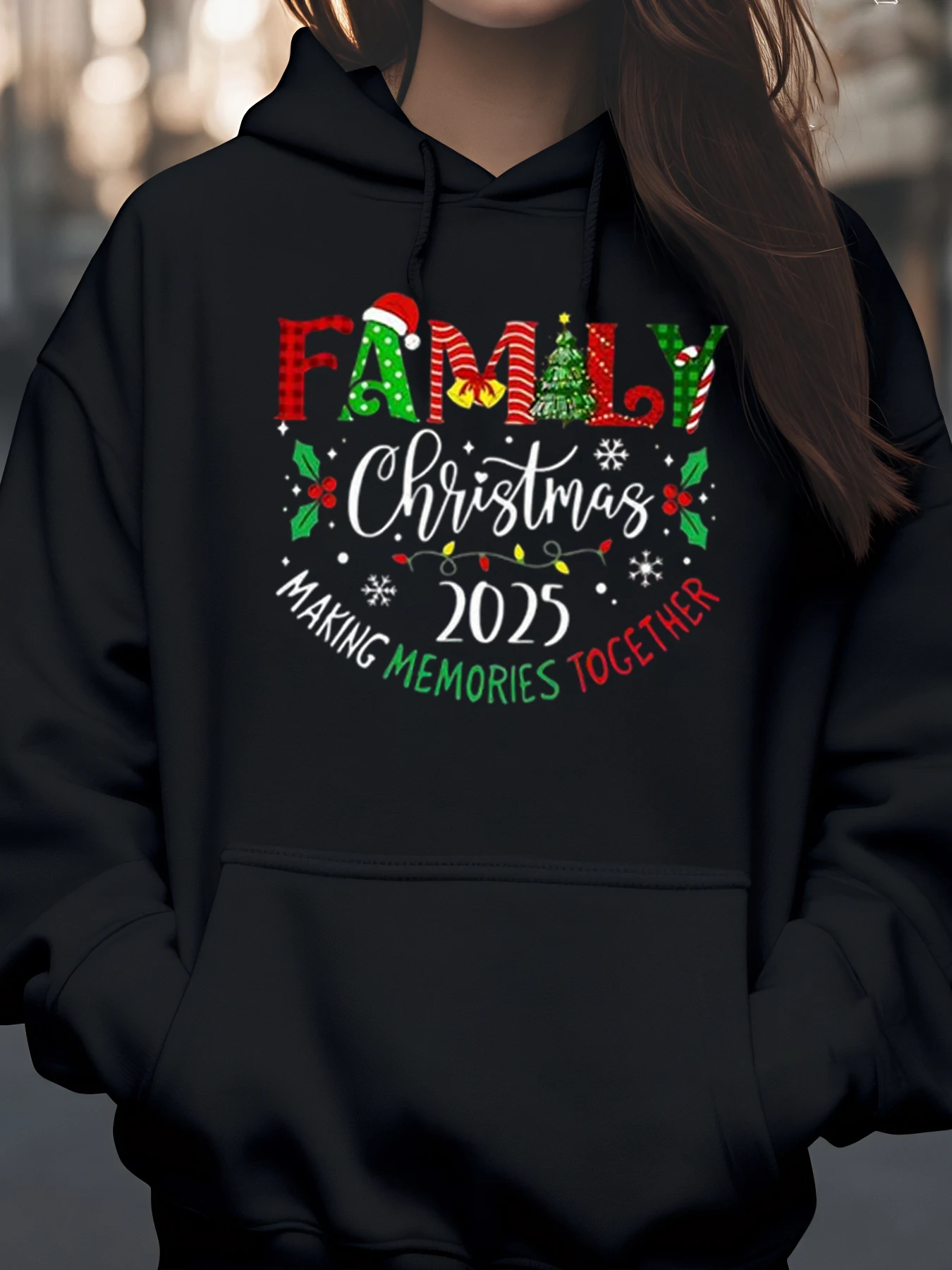 

Семейное Рождество 2025 года, толстовка с принтом воспоминаний вместе, праздничный семейный наряд для женщин и мужчин, унисекс