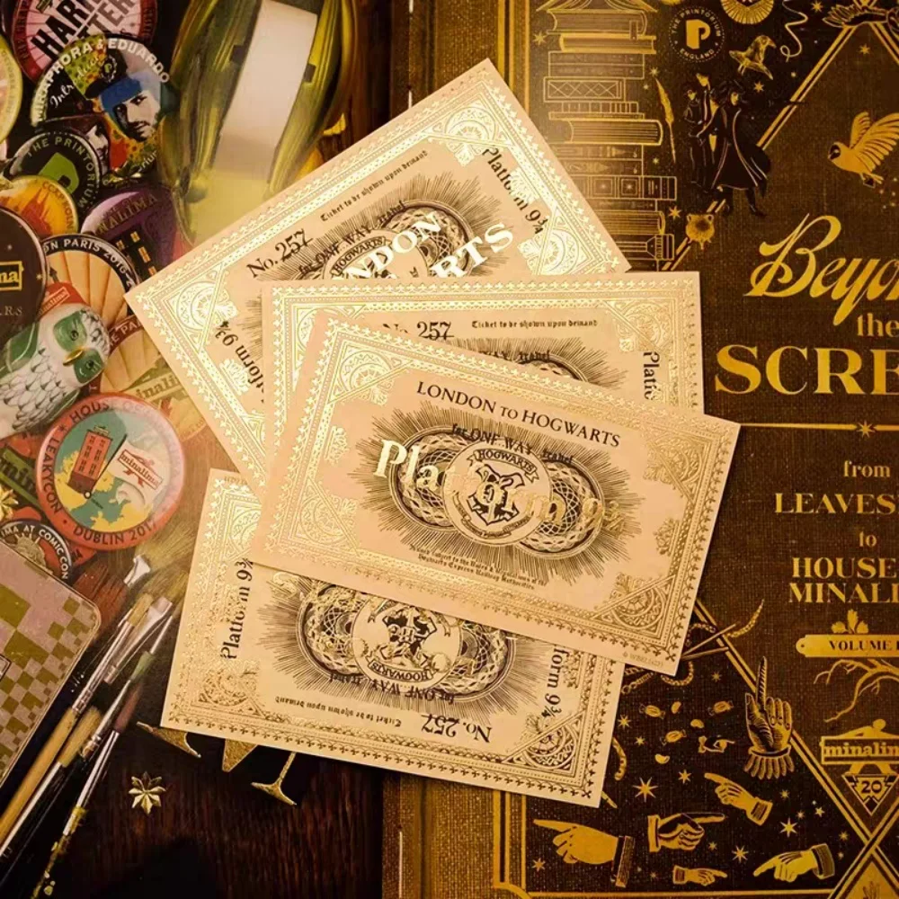 Genuine Harry Potter Gold-Embossed Ticket Hogwarts Theme 934/257 Platform Round-Trip Tickets Bookmarks Fan Collectibles Gifts - view 5