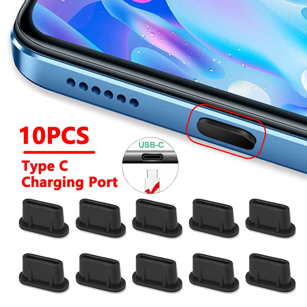 USB C Silicone Dust Plug for Iphone 16 17 Charging Port Protector Type C Anti-Dust Cell Phone Caps for Samsung Xiaomi Huawei