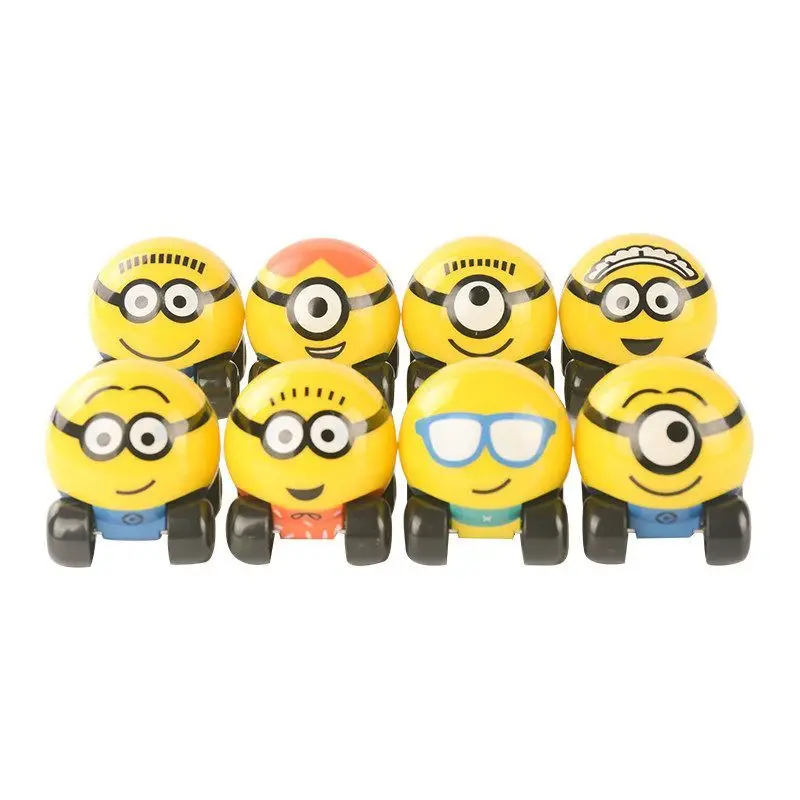 Trem de brinquedo fofo dos Minions, carrinho pequeno de inércia, divertido para meninos e meninas do jardim de infância, produto de anime e filme, pre