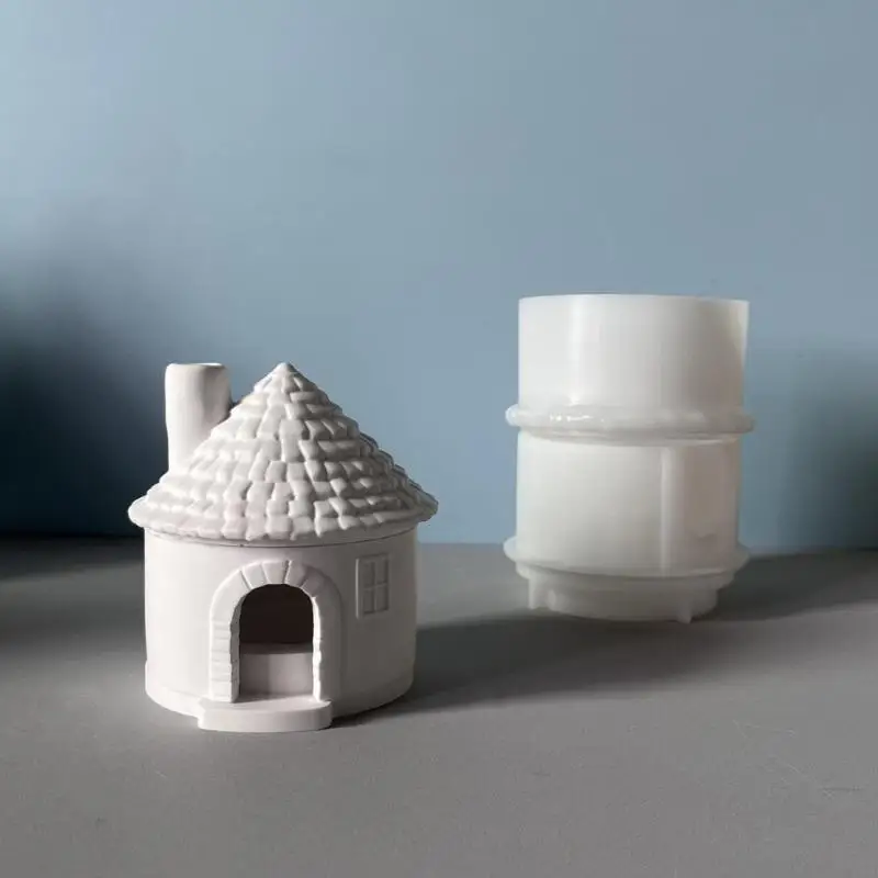 

House Silicone Tealight Stand Mould For Epoxy Resin Tealight Holder Decoration Multipurpose Silicone Molds X3UC