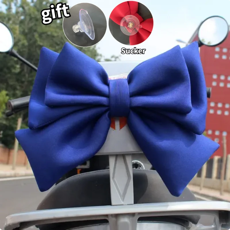 Helmet Universal Women's Bow Polyester Ribbon Bow Helmet Decoration Motorcycle Electric Bike Fashion Bowknot