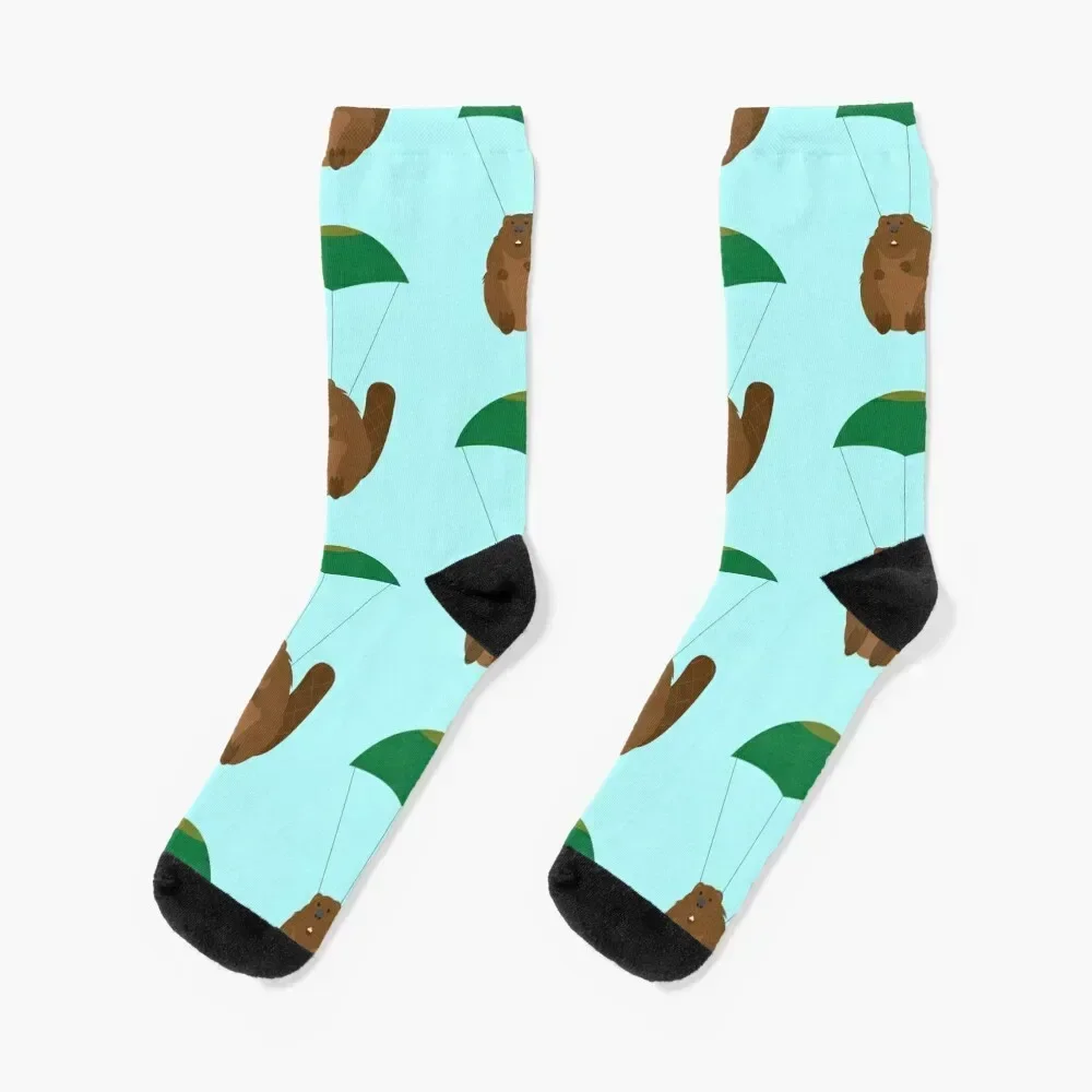 

Parachuting Beaver Socks luxury Christmas winter hip hop Designer Man Socks Women's luxe golf set Novelties Ladies Socks Men's