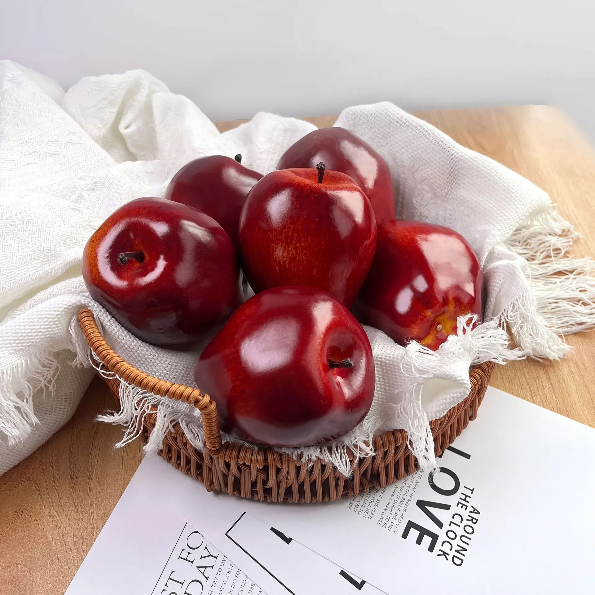 

1/3/6 шт. искусственные реалистичные реквизиты из красного яблока-декоративные для домашней кухни, украшения вечеринок и фотографии