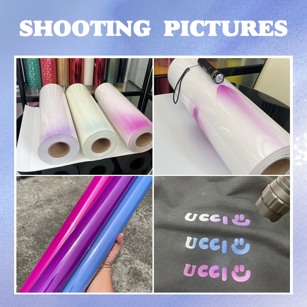 Vinilo de transferencia térmica 3D que cambia de luz, 25cm x 30cm, 4 piezas de película de transferencia de espuma, patrones de camiseta HTV en varios colores