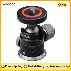 Andoer Tripod Ball Head Mount Panoramic 360° Swivel 180° Flip with Scaled Base 1/4 Mounting for DSLR Camera Tripod Mounting