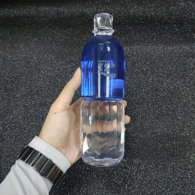 Specializing in the production of acrylic solid crystal trophies Pocari drinking water bottles transparent blue souvenir ornamen