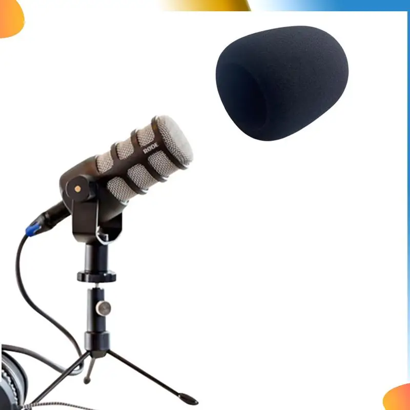 B48A For RODE Podmic Anti- Filter Pod Mic Windscreen Noise Reducer Windproof Shield Microphone Cover Sponge Windshield Easy T