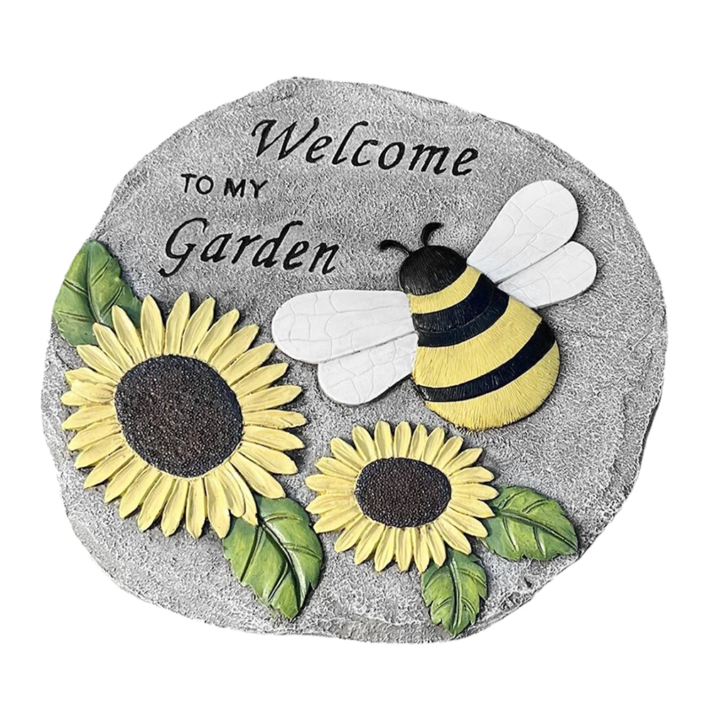 

Garden Stepping Stones Bee Decor Ornaments Patio Slabs Concrete for Resin Layout Prop Sunflower Steeping Outdoor Walkway Large