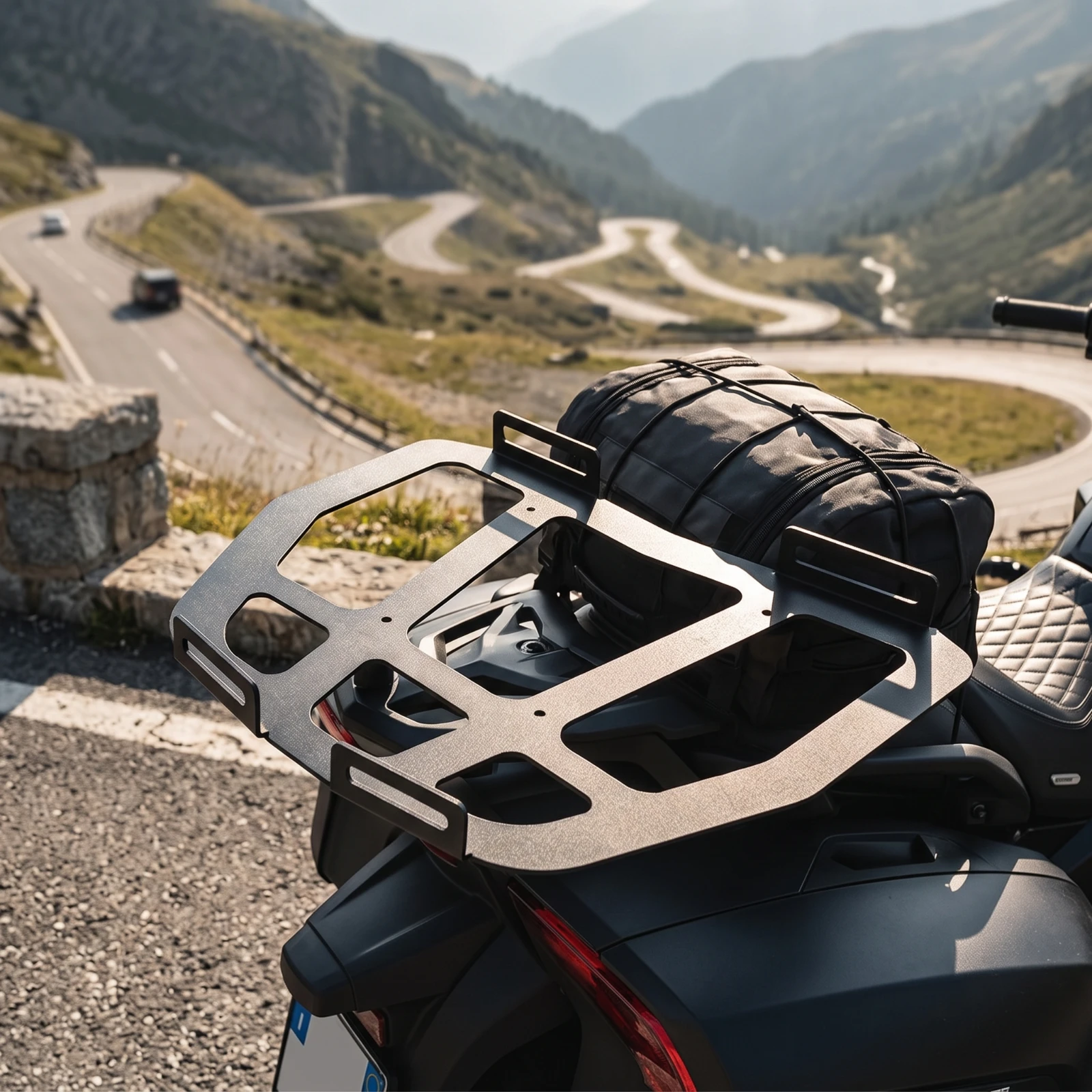 Luggage Rack with Mounting Hardware Compatible Rear Luggage Rack Trunk Mount Secure Sleek for Touring Riders, Road Trips
