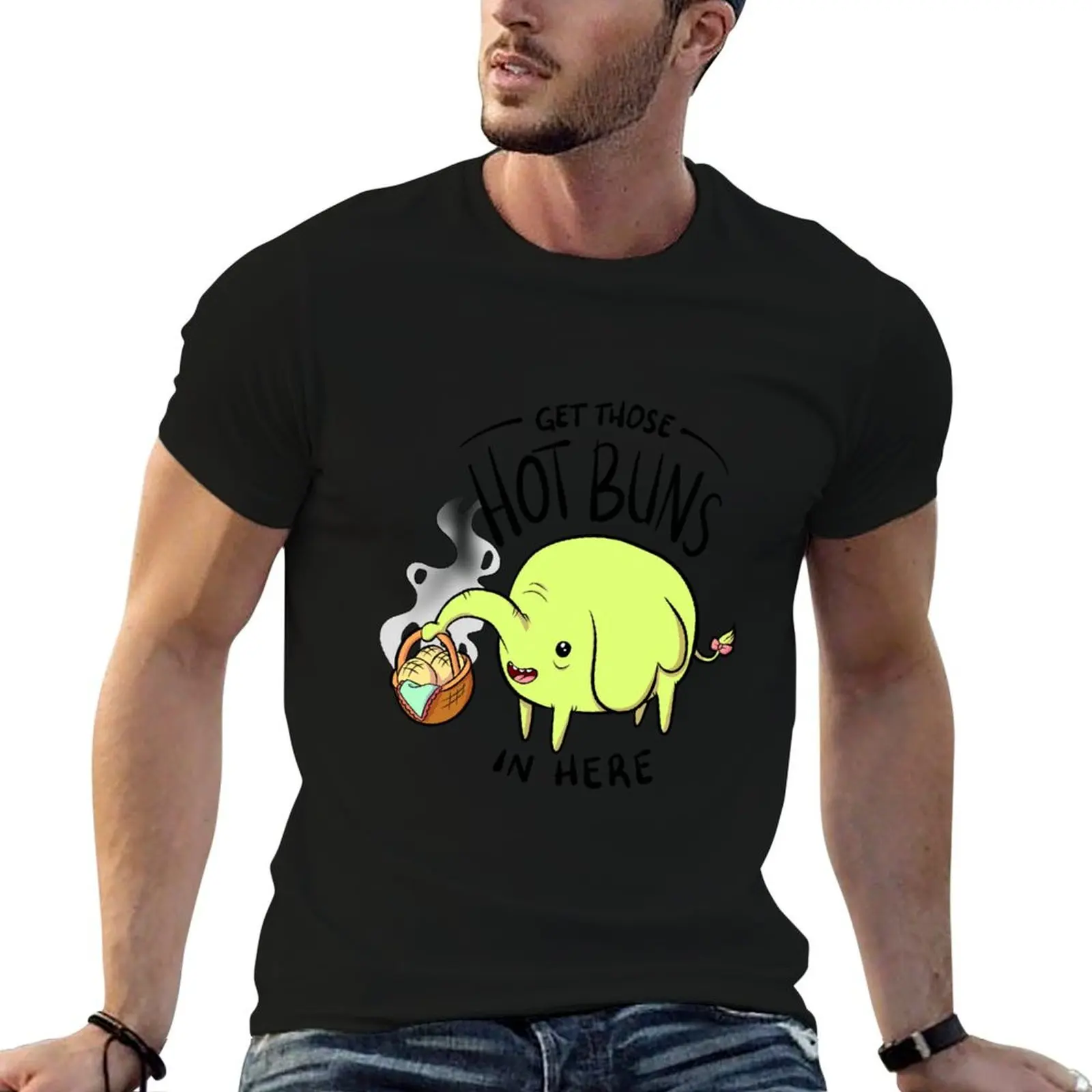 Get those hot buns in here T-Shirt Active Sports Short Sleeve Cotton Shirt