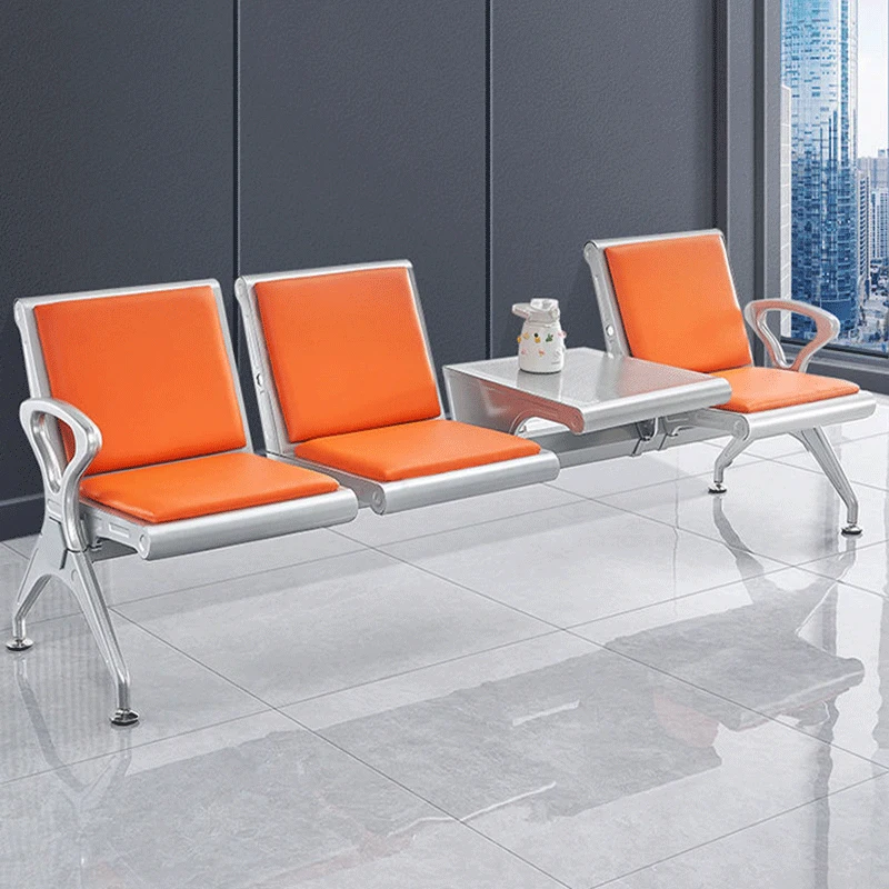 

Airport chair with row Stainless steel chair Three-person row with coffee table Public seat Hospital waiting chair