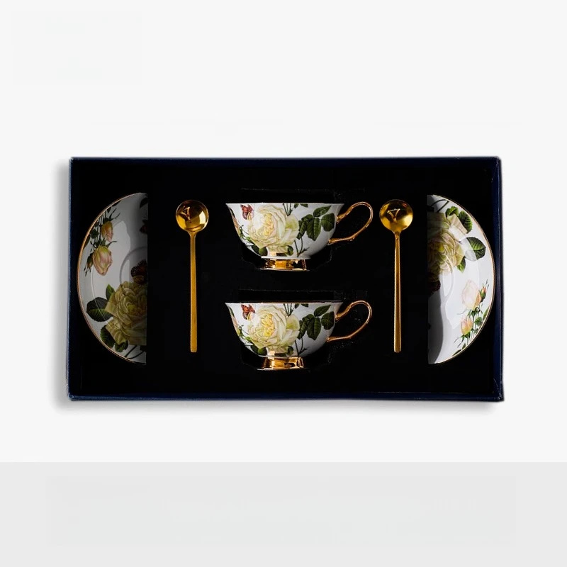 

High Aesthetic Coffee Cup Gift Box Set, English Style Light Luxury Afternoon Tea Set, Preferred Gift Choice