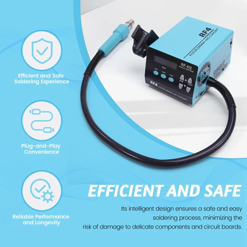 RF-H2 1000W Fast Desoldering Hot Air Tool Soldering Station Digital Intelligent BGA Rework Station To PCB Chip