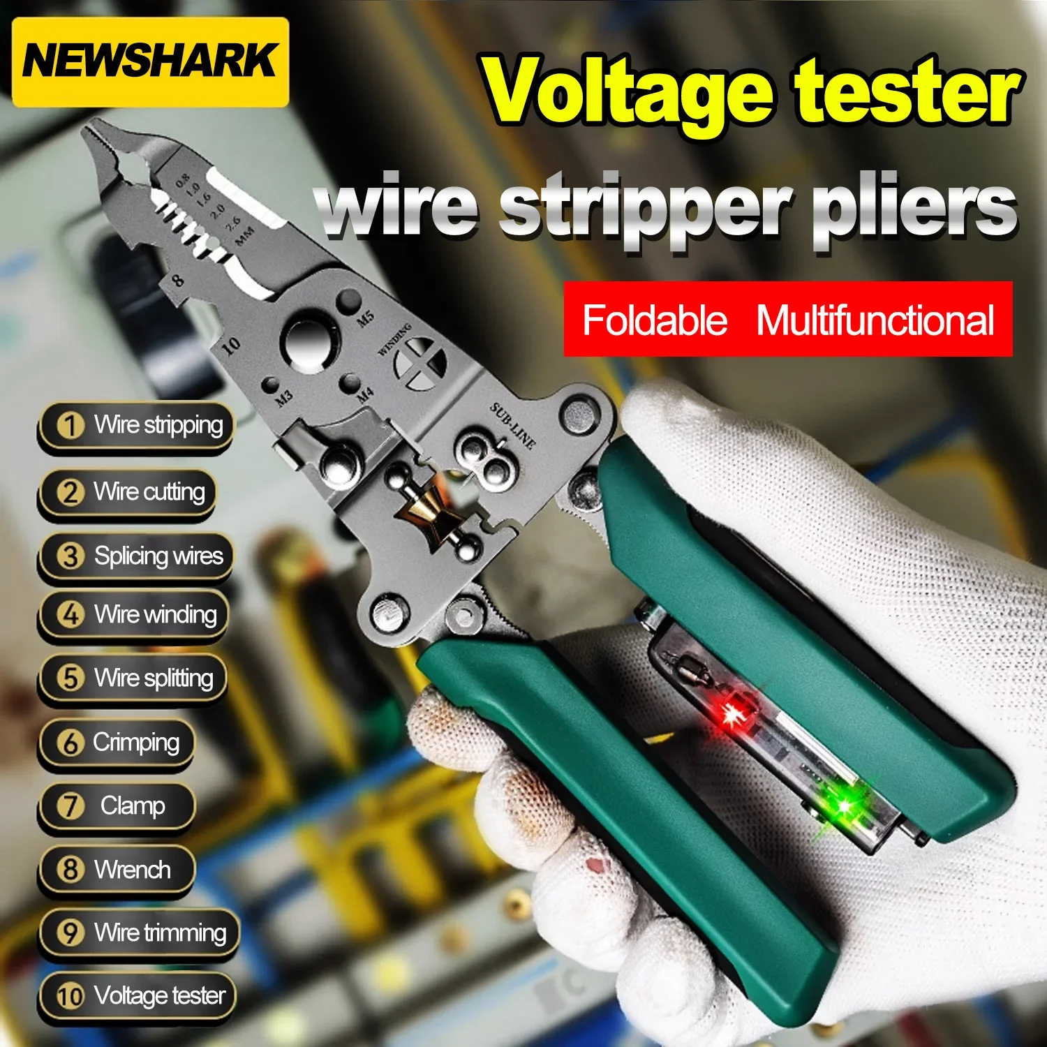 Multi Functional Wire Stripping Pliers, Household Specific Electrical Pliers, Folding and Measuring Wire Stripping Pliers