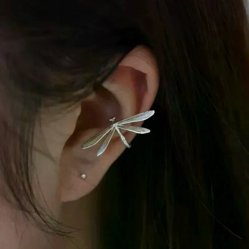 Vintage Delicate Dragonfly No Hole Ear Bone Clip Earrings For Women New Fashion Jewelry Party Gift