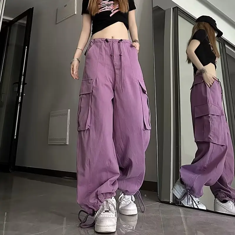 

Harajuku Oversized Cargo Parachute Pants Women Streetwear Vintage Y2k Hip Hop Wide Leg Joggers Baggy Sweatpants Techwear