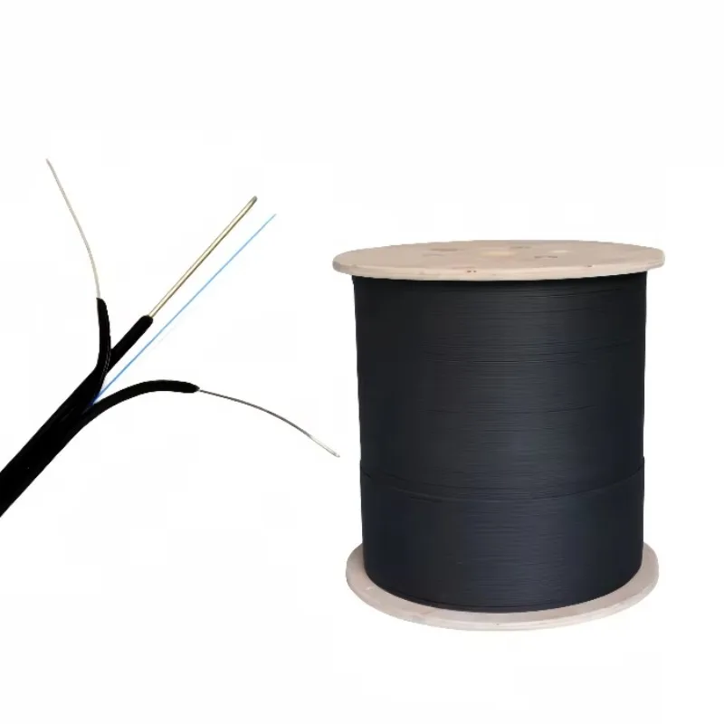 

【From China】1 Steel Wire 2 Strength Member FTTH Outdoor Optical Fiber Drop Cable G657A1 1 Core Single Mode with LSZH Black Jacke