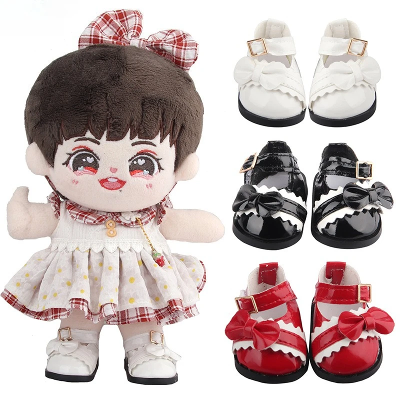 

Cotton Doll Shoes 5.5cm Doll Shoes Exquisite Bow Lace Leather Shoes Accessories 14 Inch Baby Shoes Cute Fashion Decorative Shoes